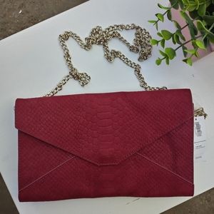 NWT Old Navy Burgundy Snake Skin Small Bag